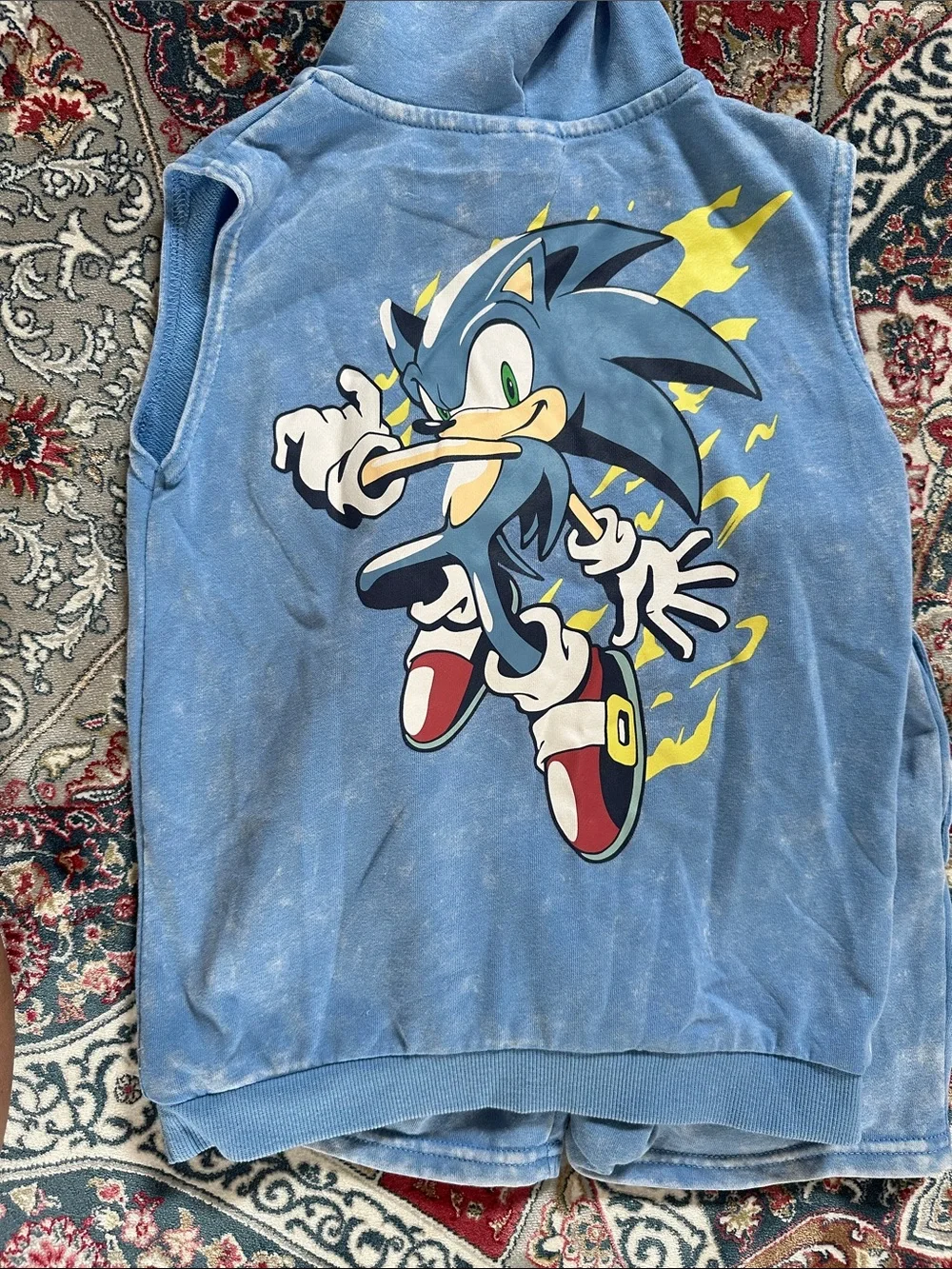 Sonic the Hedgehog Blue Kids Hoodie & Shorts Matching Set